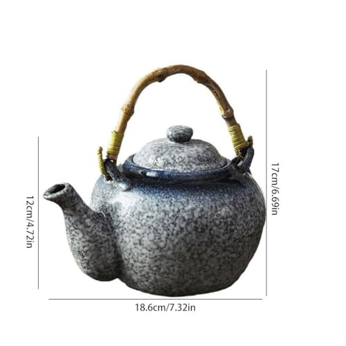 Théière en céramique artisanale en grès rétro pour cérémonie du thé - 3