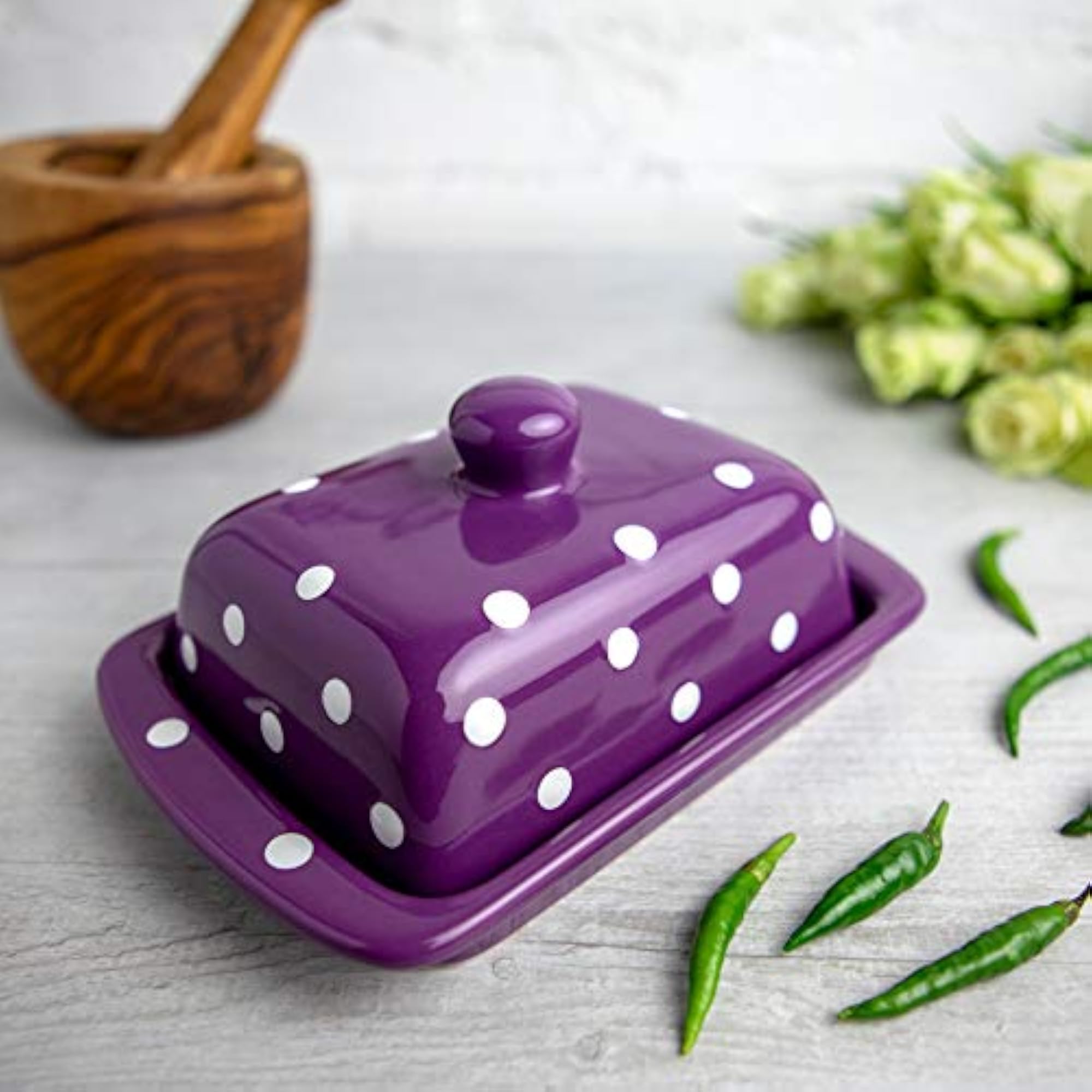 Handmade Ceramic Covered Butter Dish, Unique Design