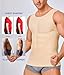 Eleady Mens Slimming Body Shaper Vest Compression Shirt Abs Abdomen Shapewear Workout Tank Top Undershirt (XX-Large, Beige Tops)