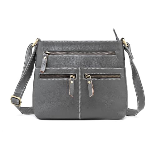 Image of Goatter Genuine Soft Leather Multi Pocket Sling Cross-BodyBag for Girls And Women,Medium