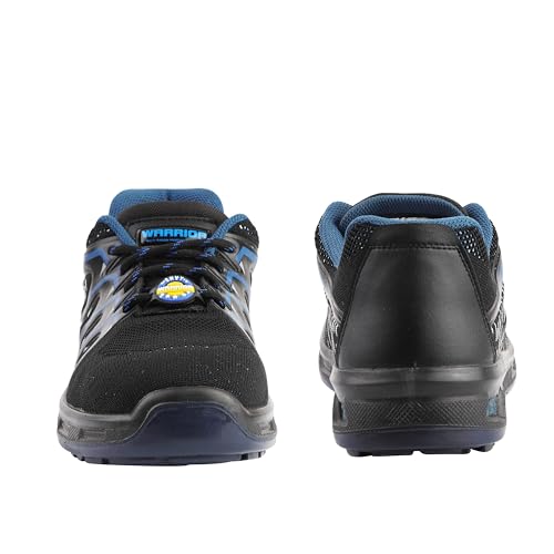 Image of Liberty Warrior 3004-28 Safety Shoes for Men, Genuine Leather, Light Weight, Fibre Glass Toe, Industrial Shoes for Men, Orange & Blue, Sizes-5UK-11UK