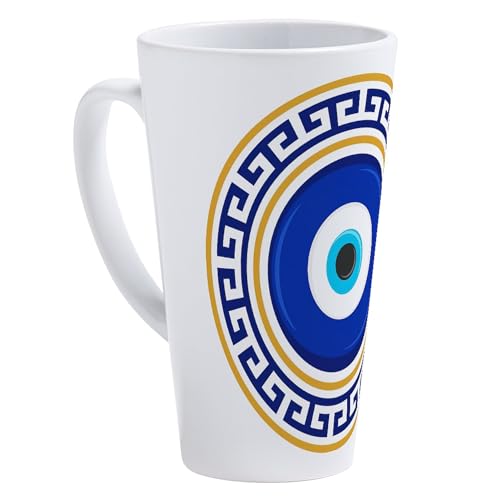 CafePress Greek Mati Evil Eye taza latte 17 oz miniatura 1