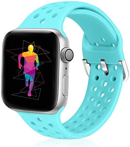Runostrich Compatible with Apple Watch Strap 45mm 44mm 42mm 41mm 40mm 38mm, Soft Silicone Sport Breathable Replacement Band Compatible for iWatch Series 8/SE/7/6/5/4/3/2/1 for Women Men
