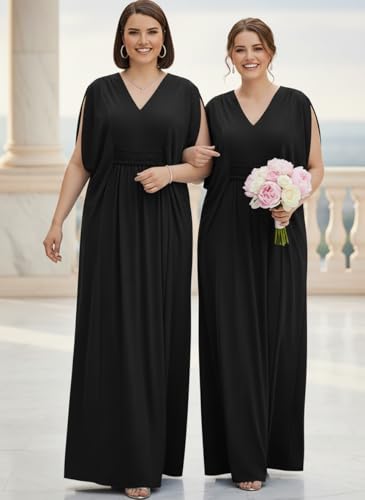 Image of KOH KOH Womens Long V-Neck Grecian Goddess Wedding Guest Maxi Dress Gown
