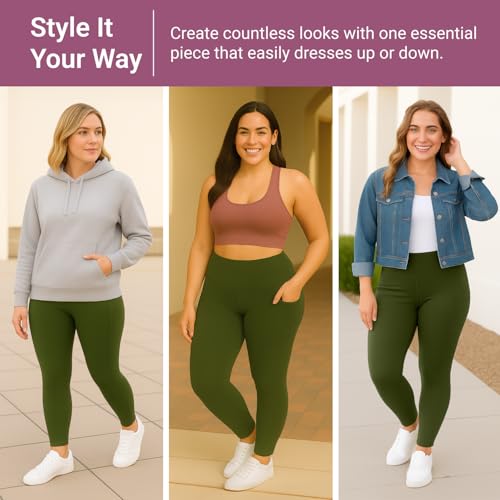 Image of SATINA High Waisted Leggings for Women - Comfortable and Stretchy in Versatile Sizes and Colors