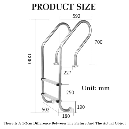 Escalera para Piscina de Acero Inoxidable con 2 Peldaños miniatura 2