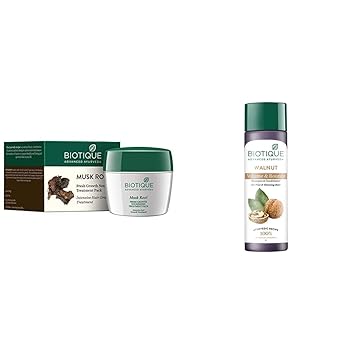 Biotique Bio Musk Root Fresh Growth Nourishing Treatment, 230g And Biotique Bio Walnut Bark Fresh Lift Body Building Shampoo For Fine & Thinning Hair, 190Ml