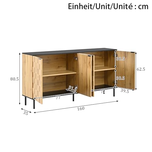 Armario de 2 puertas Kebnor de madera aglomerada y patas de metal 3