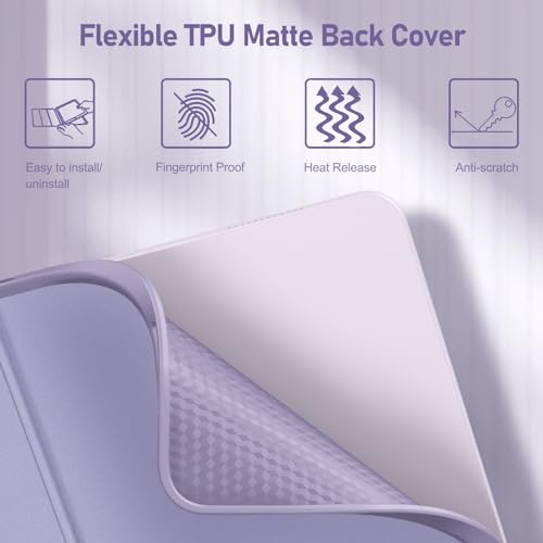 Image of FINTIE Keyboard Case for iPad Air 13-inch M4 /M3 /M2 (2026 /2025 /2024) with Pencil Holder - Soft TPU Back Cover with Magnetically Detachable Bluetooth Keyboard, Lilac Purple