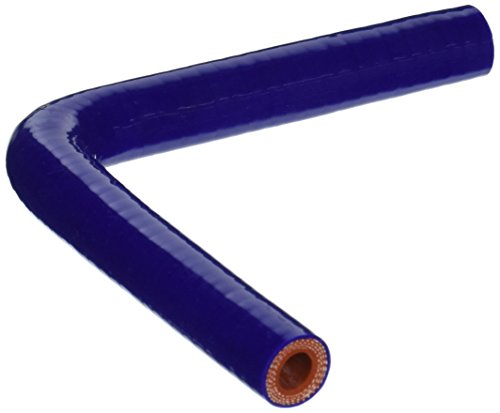 HPS HTSEC90-038-BLUE Silicone High Temperature 4-ply Reinforced 90 degree Elbow Coupler Hose, 100 PSI Maximum Pressure, 4" Leg Length on each side, 3/8" ID, Blue