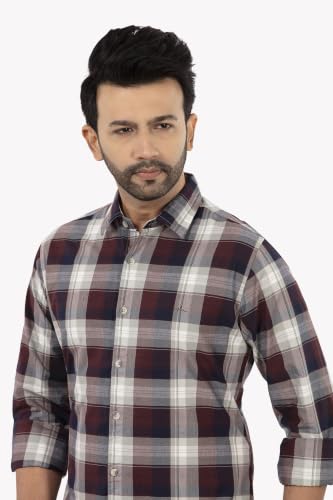 Image of SUMMER LINE Men's 100% Cotton Checked Casual Shirt | Full Sleeve | Regular Fit | Soft & Breathable | Available in Sizes M-6XL