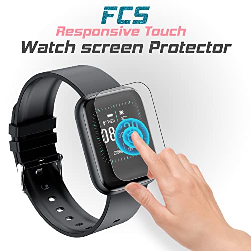 Image of FCS Smartwatch Screen Guard Membrane For Boat Wave Lite|Ultrathin 0.125Mm 9H Anti Shock Flexible Screen Protector Tpu Membrane|Edge To Edge Coverage|Pack Of 3