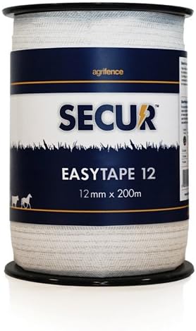 Agrifence Unisex's Easy Polytape (Electric Fencing), White, 12 mm x 200 m