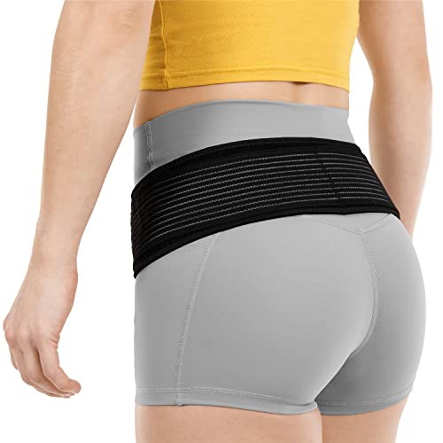 Image of BraceAbility Sacroiliac Joint Belt - SI Lower Back Relief Brace for Sciatica, Pinched Sciatic Nerve, Herniated Disc Treatment, Pregnancy Postpartum Hip Flexor, Bursitis and Arthritis Pain (One Size)