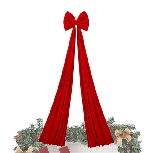 Lazo de Navidad gigante de terciopelo de 6.5 pies para decorar la chimenea de tu hogar 2