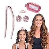 Plushsilks Heatless Hair Curlers - 100% Mulberry Silk Hair Rollers for Long Medium Hair, Flexible No