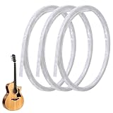 DELORIGIN 3 Pcs Plastic Binding Purfling Strips 1650x4x1.5mm Guitar Edge Trim ABS Binding Strip Acoustic Classical Accessories for Guitar Repair Guitar Making Decoration (White)