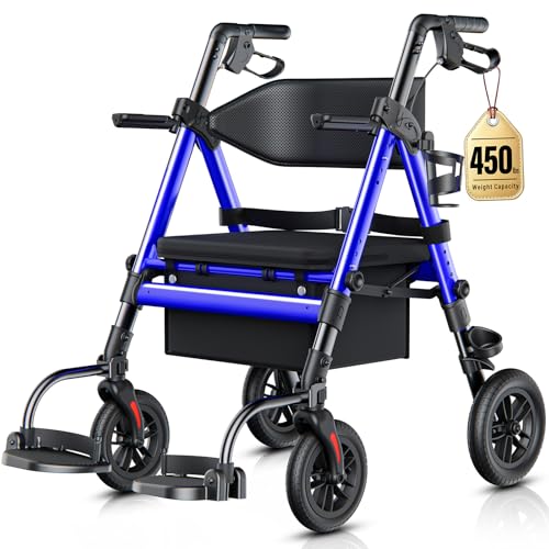 StrollAid Walkers for Seniors 2 in 1 Wheelchair Combo, 450...