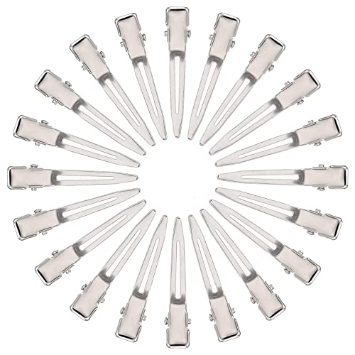 50 silberne Metall-Haarspangen, 45 mm, zum Abteilen von Haaren, Entenzähnen, Lockeneinstellung für DIY-Haarverlängerungen