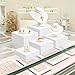 6 Pack Acrylic Display Boxes Cube Riser, Food Stands for Party Buffet, White Cake Stand Square Set, Dessert Table Nesting Jewelry Holder