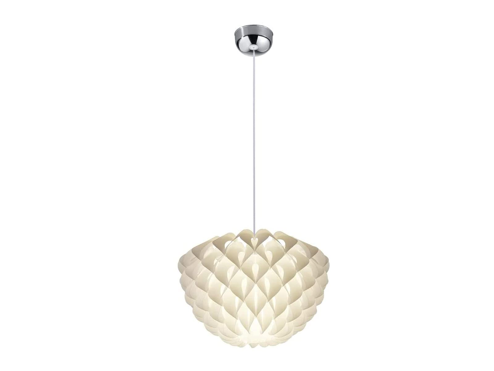 Nowoczesna Lampa Wisząca LED, Ściemniana, Lampy Sufitowe, Oświetlenie LED, 1 Źródło Światła, Tworzywo Sztuczne, Biała, Ø 40 cm
