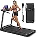 XEO HOME Folding Treadmill Electric Walking Pad for Home Office Gym Compact Running Machine NO ASSEMBLY with Handle Bar LED Display Bluetooth Speakers Adjustable Speed 1-10KM/H Phone & Bottle Holder