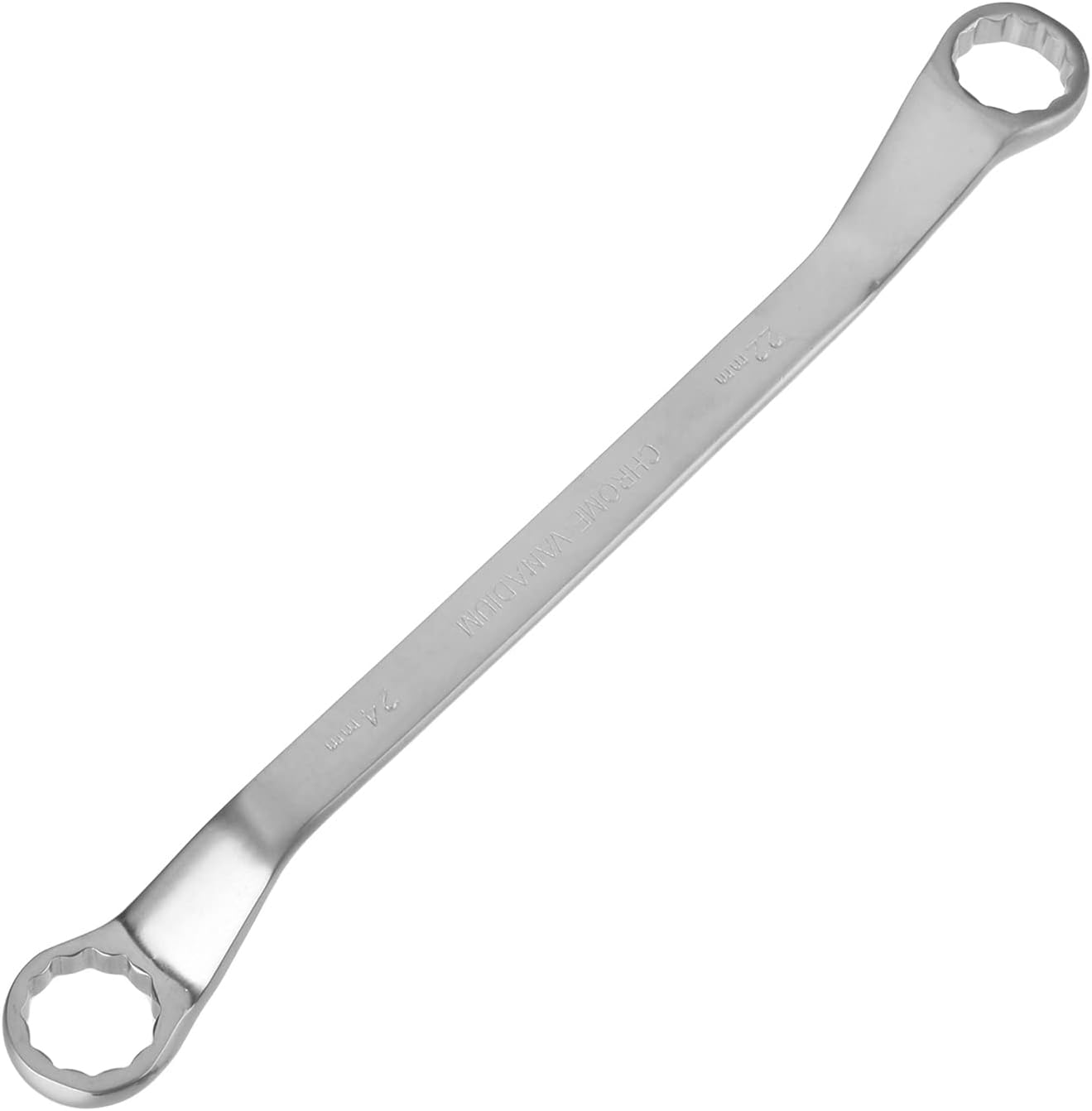 Auniwaig Offset Double Box End Wrench Cr-V Construction 22mm x 24mm Polish Chrome Plated 1pcs