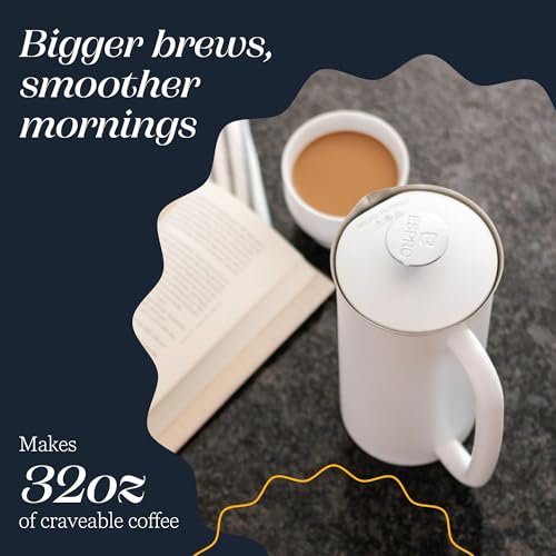 ESPRO 18168 French Press P7 Coffee Stamp Jug with Thermal Function, 950 ml, White, Stainless Steel