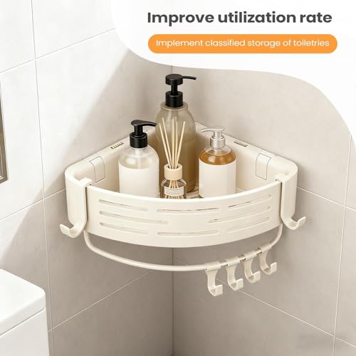 Étagère d'angle de douche sans perçage murale antirouille - 4
