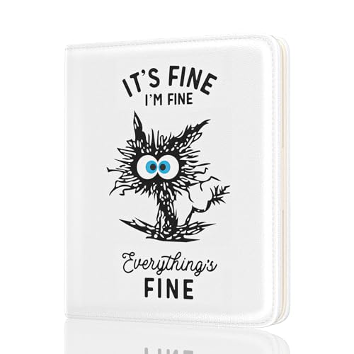 Rouidr Womens Wallet, RFID Small Slim Wallet for Women, Cute Bifold Leather Pocket Credit Card Holder Ladies Mini Purse with Zipper Coin Pocket & ID Window, White Cat