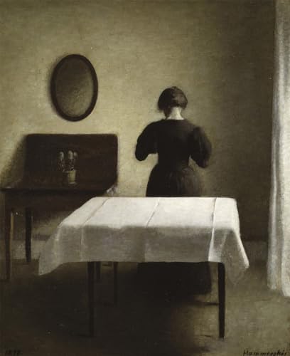 Toile Affiche De Arts Intérieur Signée Vilhelm Hammershoi 60x90cm Luxe