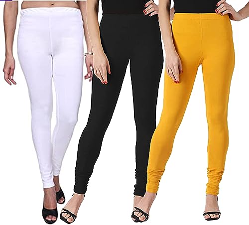 Image of Ultra Soft Cotton Slim fit Solid Color Attractive Casul wear Leggings for Womens - Pack of 2 pcs