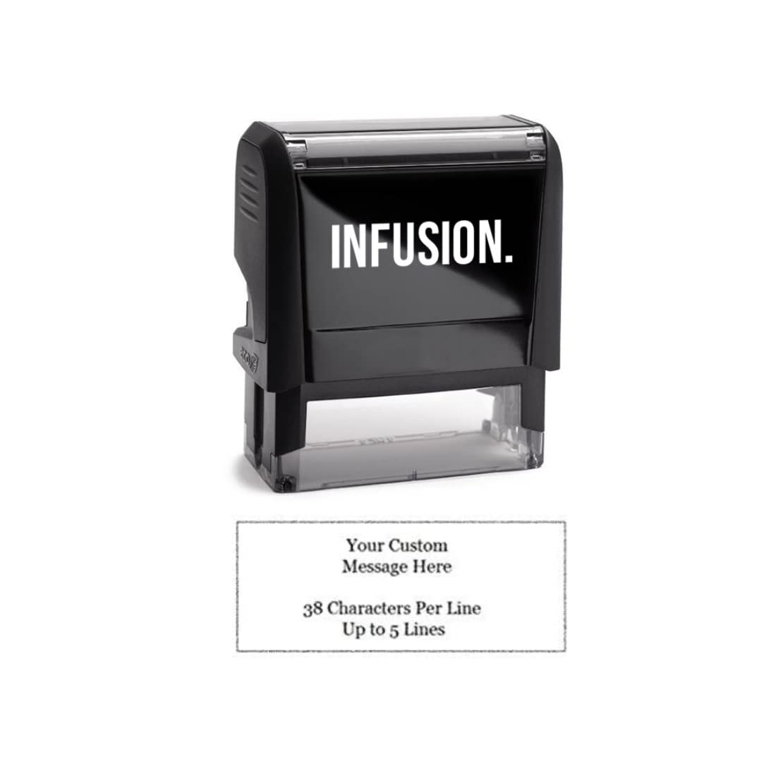 Infusion Self-Inking Custom Rubber Stamp (Personal or Business Use) - Choose from 16 Colors (1" x 2-1/2")