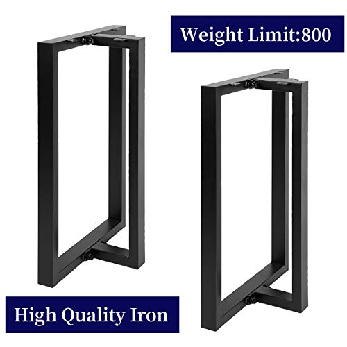 Image of HOMEKAYT Metal T-Shape Desk Legs, 28 inchH x 17.7 inchW, Heavy Duty (800lbs), Black (2Pcs) - Perfect for Dining, Computer, Office Tables & More
