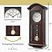Pendulum Wall Clock - 27 inch Wooden Hanging Grandfather Wall Clock with Pendulum - Real Wood, Quiet, Non-Chiming & Battery Operated for Living Room Decor, Office & Home Décor Gift