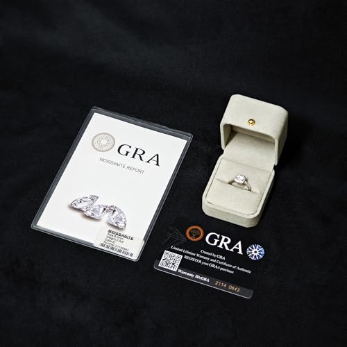 Moissanite Rings for Women - Engagement Ring, 925 Sterling Silver, 1CT Round Cut, Promise Anniversary Ring, D Color, GRA Certified, Promise, Wedding, Anniversey Jewlery3