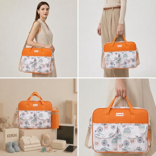 Image of Diaper Bag for Mothers for Travel with Changing Station | Tote Diaper Baby Bag for Mom | Diaper Bag with Insulated Bottle Holder & Changing Mat | 17 L,10 Pocket