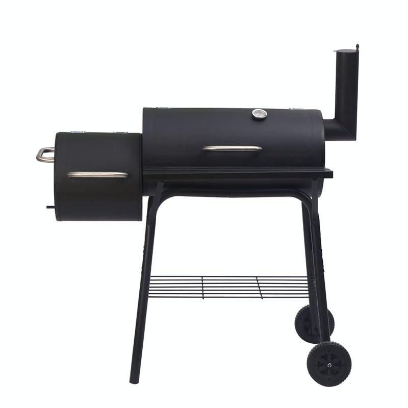 COOLBABY Large Round Barrel Double Barbeque Grill Large Grill Suitable for Kitchen Home Camping BBQ for Outdoor Cooking Camping Hiking Picnics Tailgating, black