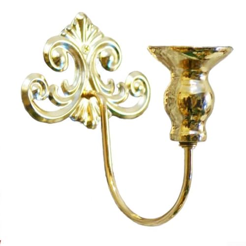 Candelabro decorativo de hierro para colgar en la pared con aspecto vintage para añadir un toque sofisticado y una iluminación cómoda (dorado)