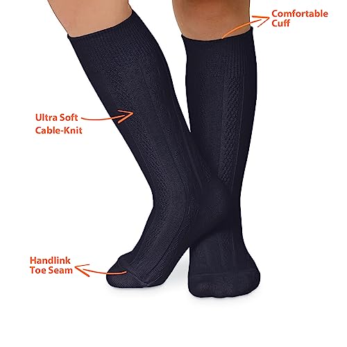 Piccolo Girls' Cable-Knit Knee-High Sock Three-Pack2
