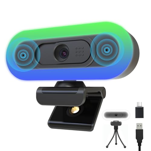 Image of 2K Webcam for PC with Microphone /Ring Light,USB C Computer Camera