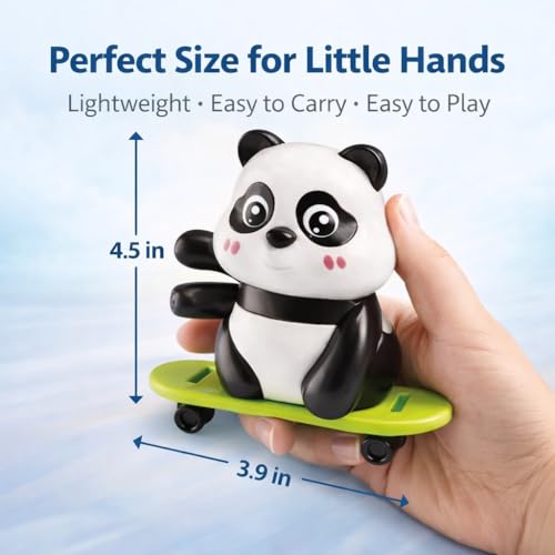 Image of Panda Wind Up Toy with Skateboard | Cute Wobbling Panda Toy | Roly Poly Toys for Babies | Infant Interactive & Educational Toys for Toddlers 1-3 Years | Home Decor & Gift (Skating Panda)