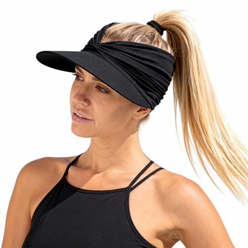 Women's Elastic Open Top Visor Cap UV Protection Empty Hat