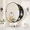 TETOTE 20 x 20 Inch Medicine Cabinet Mirror Black Framed Round Mirrored Medicine Cabinets for Bathroom Adjustable Shelves Modern Bathroom Mirror with Storage Wall Mounted