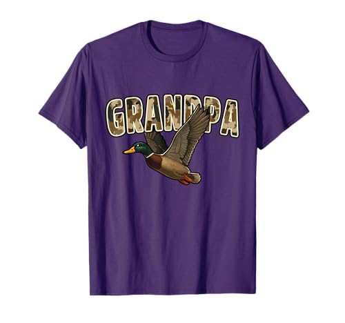 Camouflage Vintage Mallard Duck Retro Camo Hunting Grandpa T-Shirt