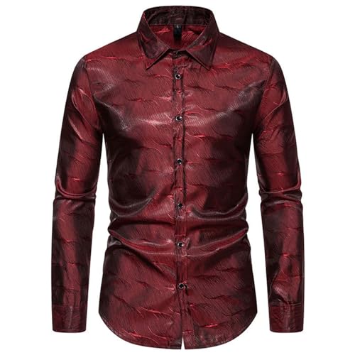 Chemise jacquard homme brillante à paillettes pour déguisement halloween et fête