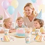 Childom 96 Pcs Birthday Party Supplies Set,Disposable Plates for Birthday Decorations,Paper Plates Cups Plastic Forks Dinnerware Sets for Parties,Party Tableware Set for Dinner,Outside,Picnic,Serve 24 - Image 4