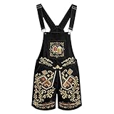RUMAOZIA Oktoberfest Kostüm Männer,Latzhose Herren Kurz Lederhose Herren Trachtenhose Tracht Trachtenlederhosen Kurz Bayrische Trachten Hose 90er Arbeitslatzhose für Oktoberfest, Stylische Outfits