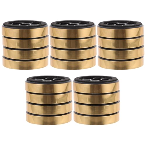 MUCKLILY 20 Piezas Pies de Aislamiento para Altavoces y Amplificadores, Almohadillas Antideslizantes de Plástico, Diseño Duradero y Absorción de Vibraciones, 59x19 Mm Color Dorado,