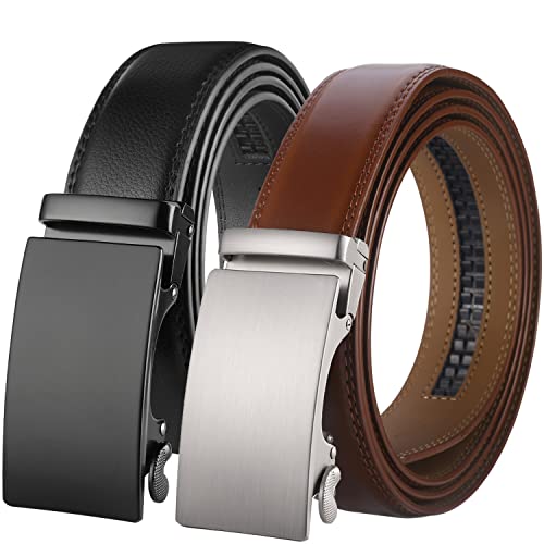 Image of Lavemi Men's Real Leather Ratchet Dress Casual Belt, Cut to Exact Fit,Elegant Gift Box